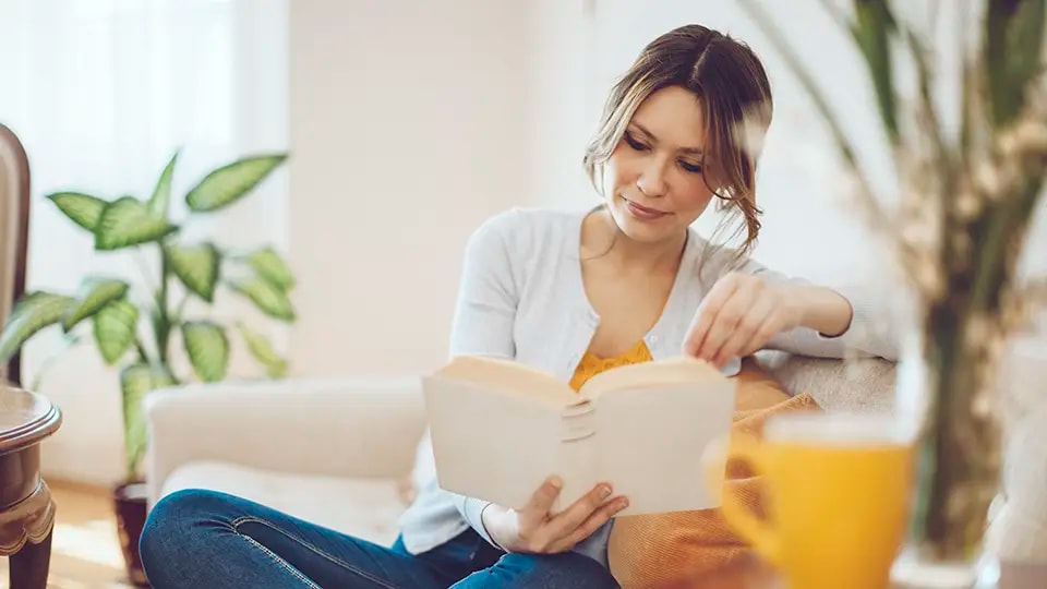 Woman reading a book