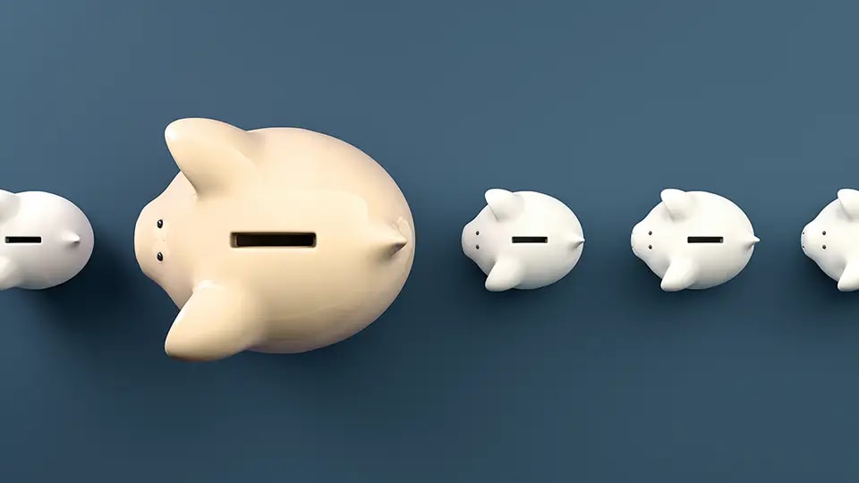 Piggy banks representing savings on insurance premiums