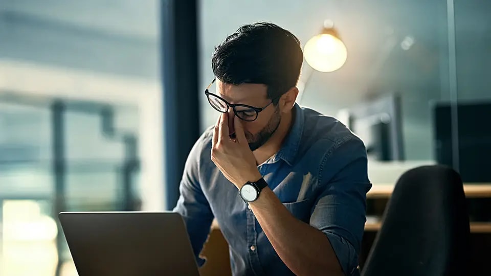 Man looking stressed
