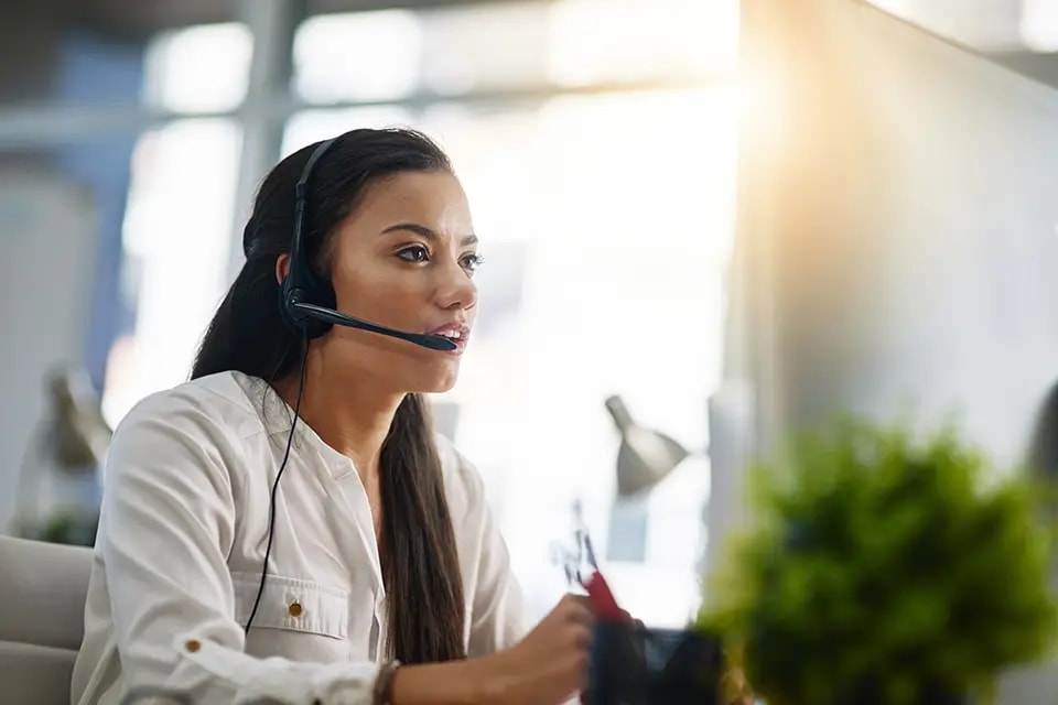 Person on phone getting support