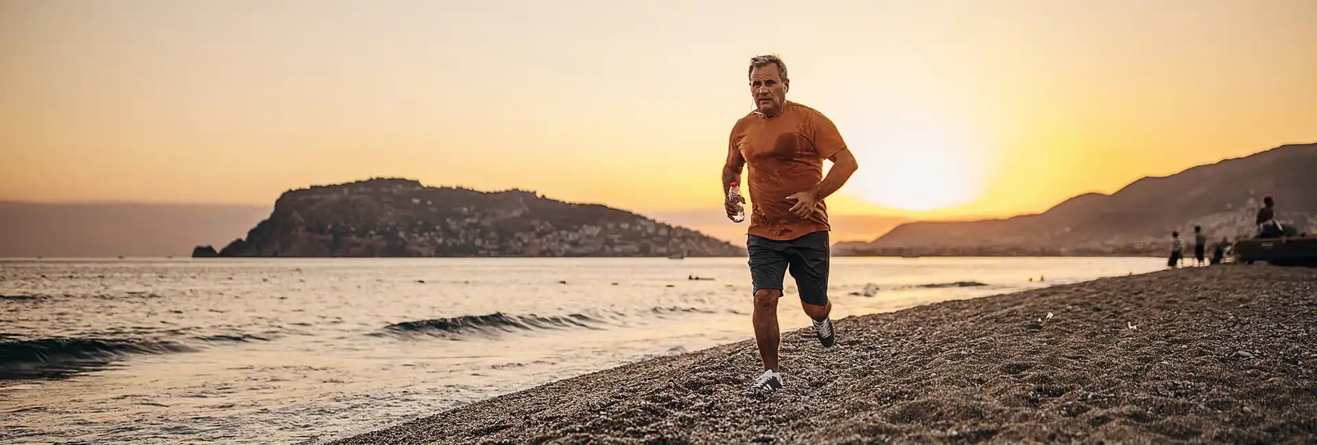 Person running on a beach