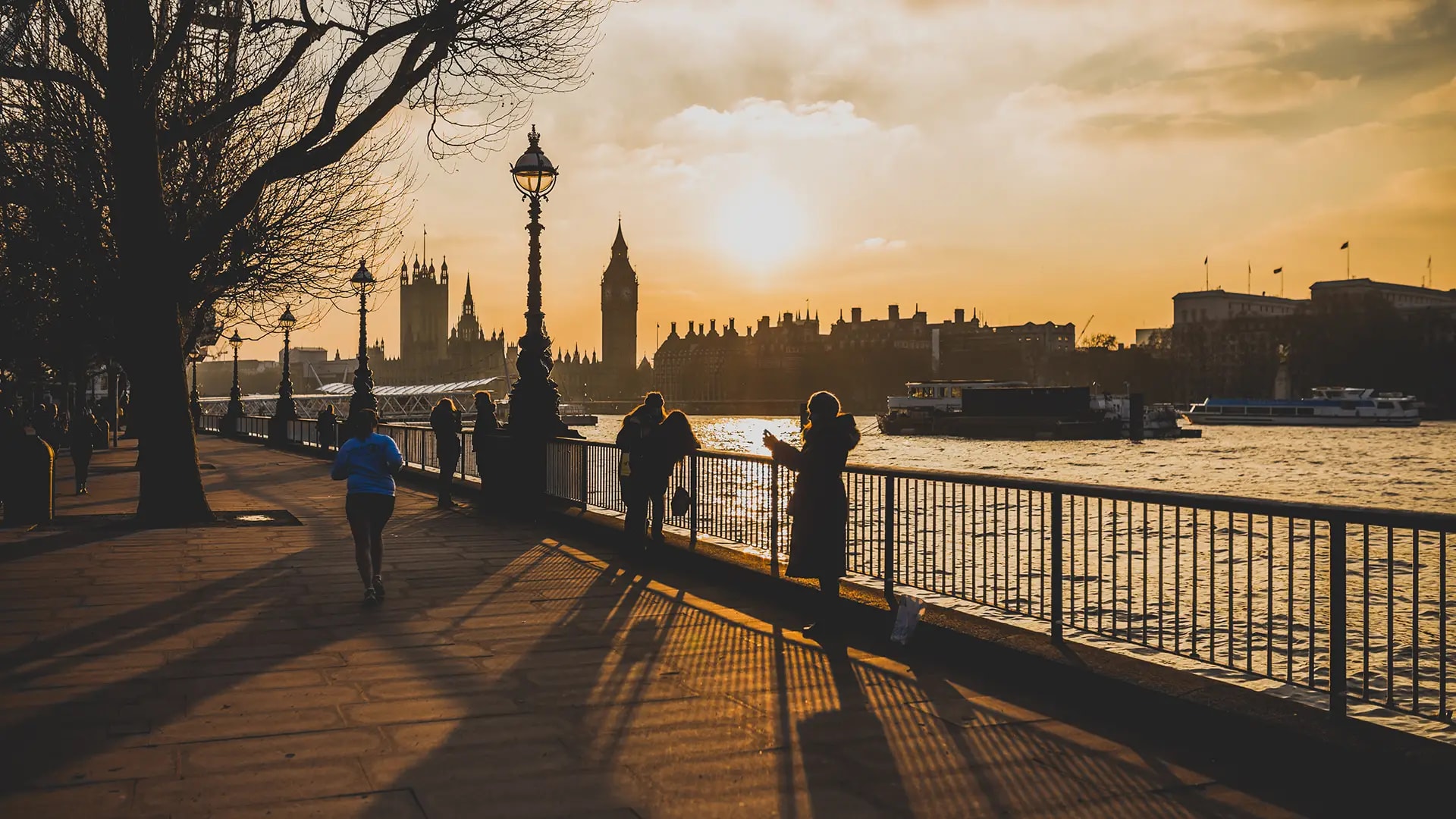 London Embankment at dusk
