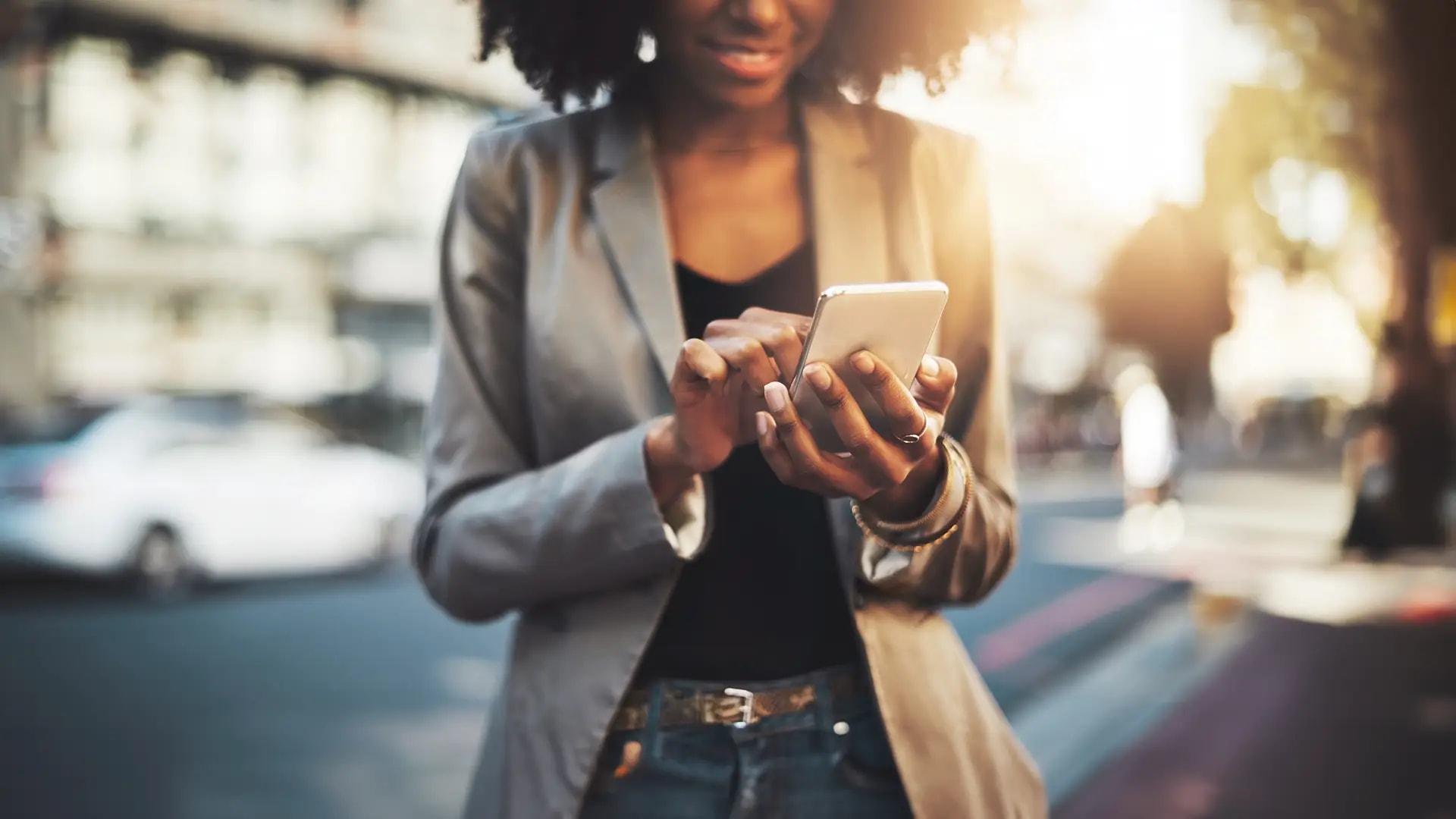 Person using a mobile phone