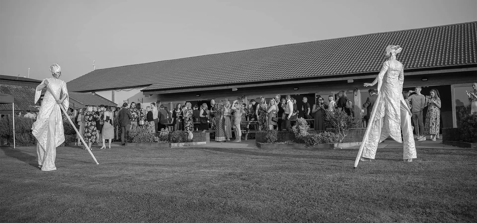 WPA employees watching a performance at the late summer party