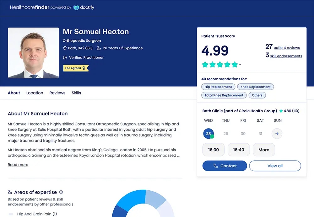 Doctify page preview