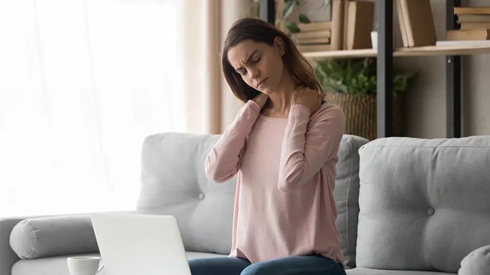 Person with neck pain