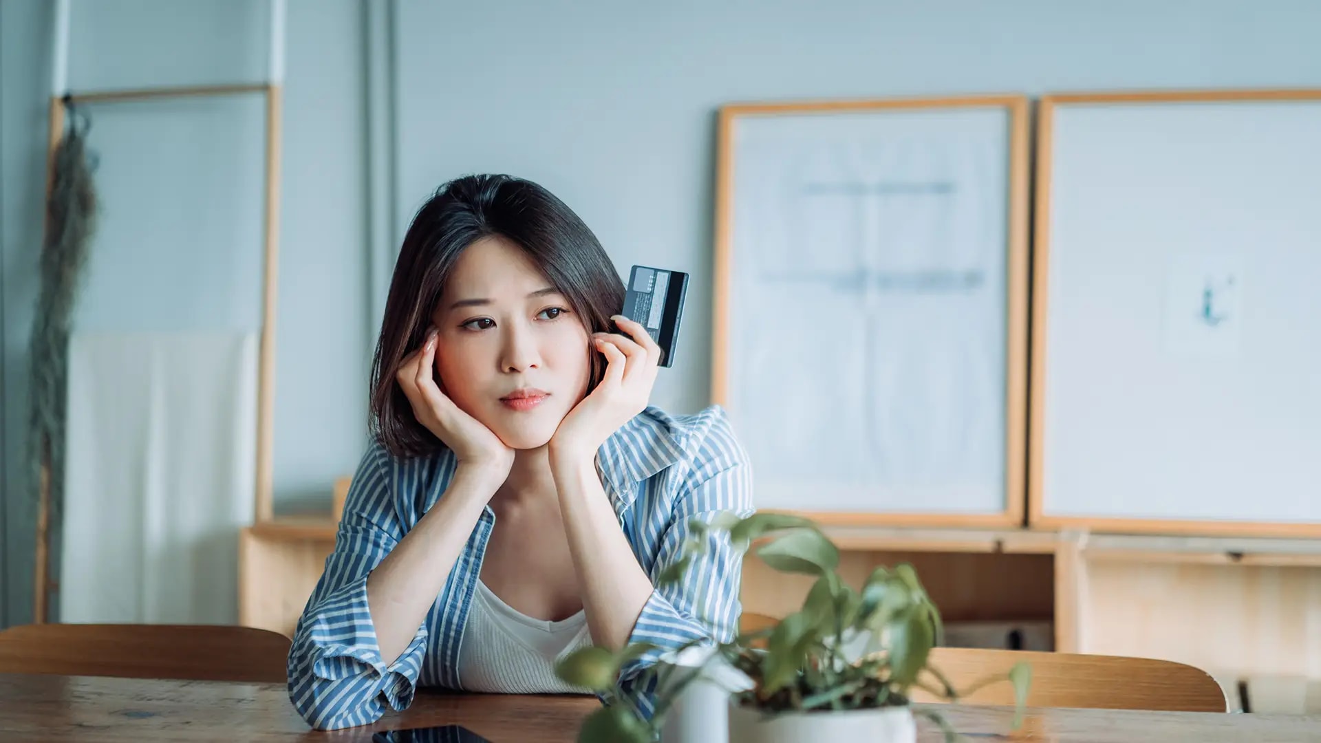 Worried woman due to cost of living crisis