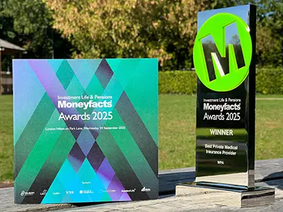 Investment, Life and Pensions Moneyfacts Awards 2025 - Best Private Medical Insurance Provider award